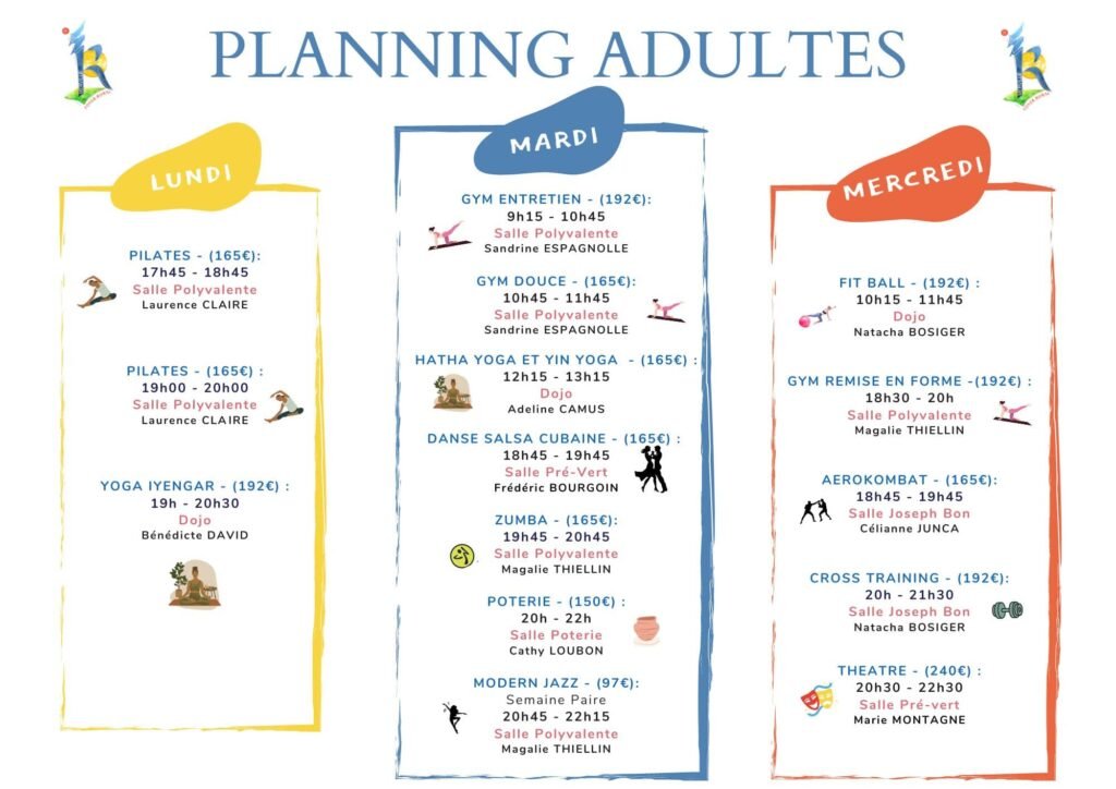 Planning adultes 2024-2025