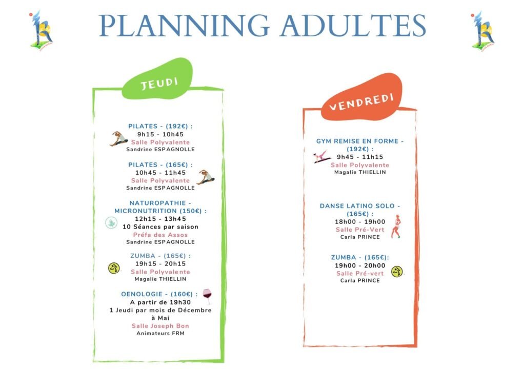 Planning adultes 2024-2025