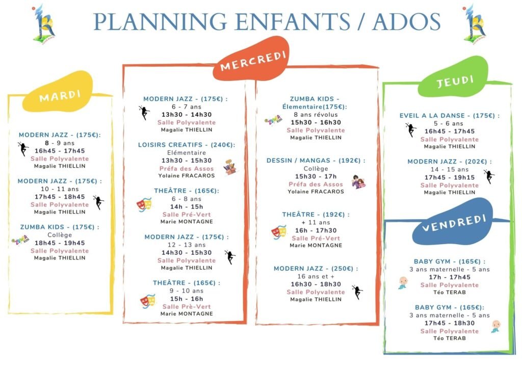 Planning enfants 2024-2025